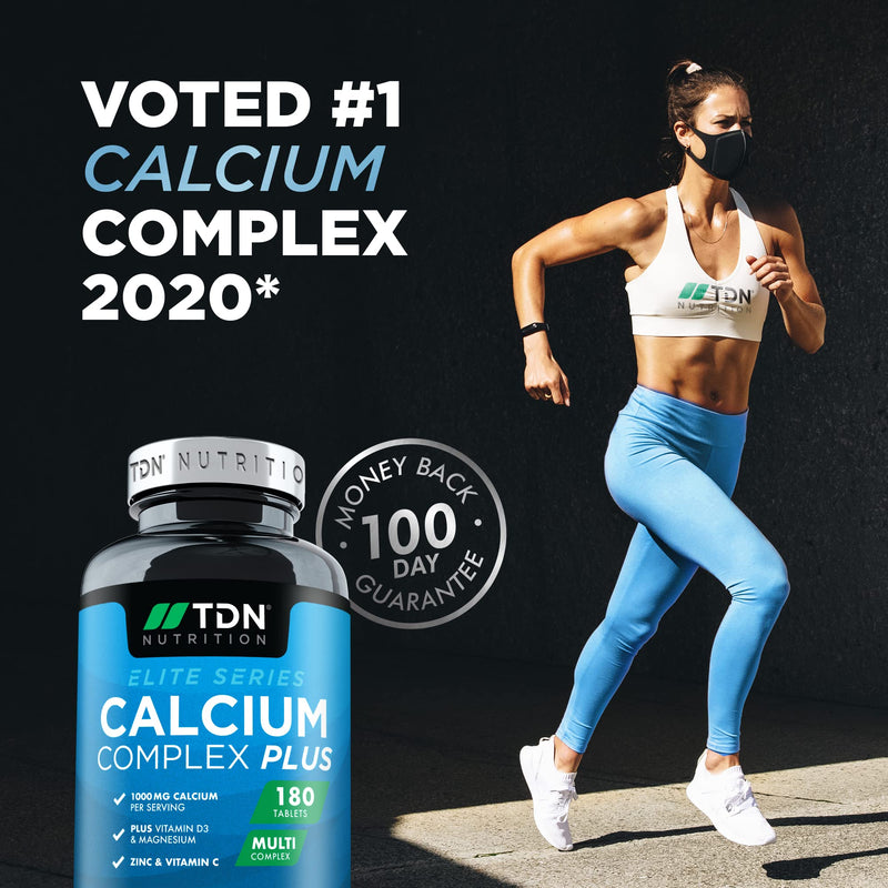 [Australia] - 3 Months Supply - Calcium and Vitamin D - 180 Tablets - High Strength 1000mg Calcium Complex with Vitamin D3, Magnesium, Zinc and Vitamin C - Supports Bones - Osteo Supplement - Packaging May Vary 