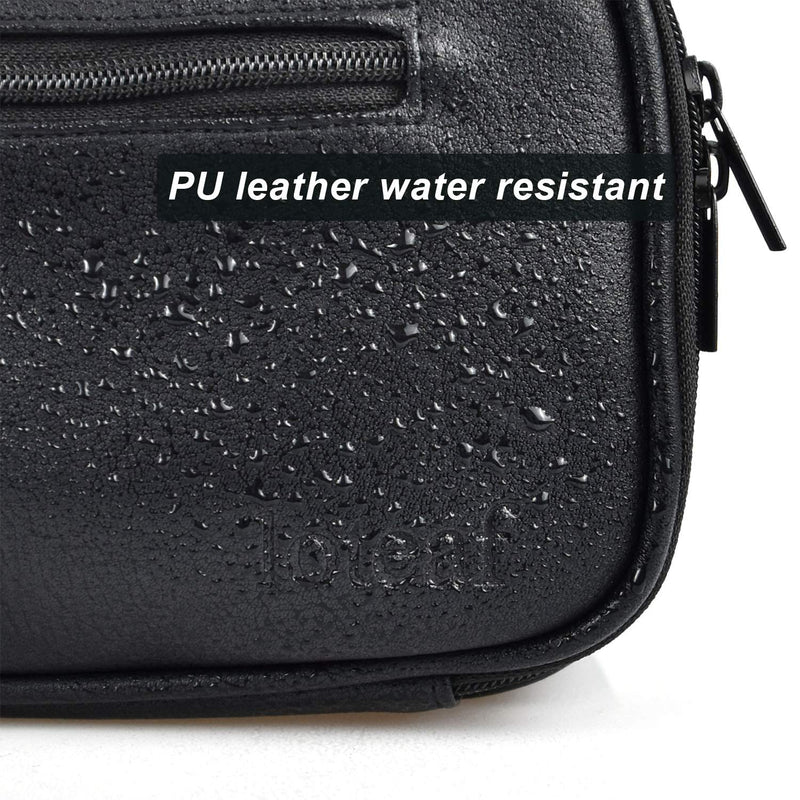 [Australia] - Loteaf Toiletry Bag for Men PU Leather Water-Resistant Travel Toiletry Bag Organizer Dopp Kit for Toiletries Accessories balck 