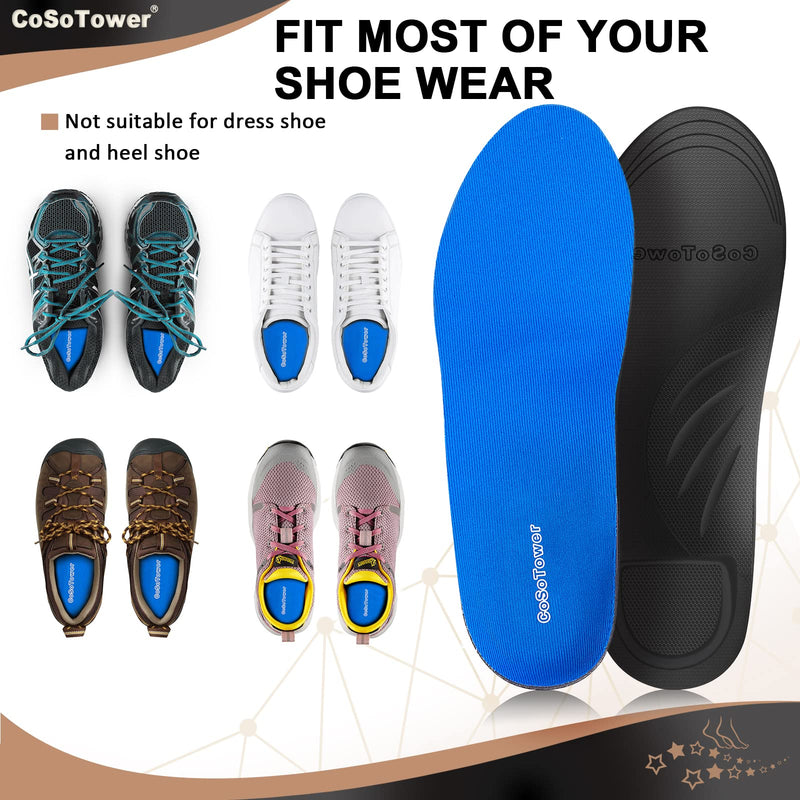 [Australia] - CoSoTower Orthotic Inserts Arch Support Insoles for Flat Feet, Over Pronation, Foot Pain, Plantar Fasciitis Relief Shoe Insoles for Women Men, Heavy Duty Support, Absorb Shock with Every Step C:Men's 8-8.5 | Women's 10-11---10.7''/272MM 