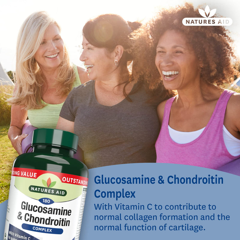 [Australia] - Natures Aid Glucosamine and Chondroitin Complex, with Vitamin C, Rosehip, Ginger and Turmeric, 180 Capsules 