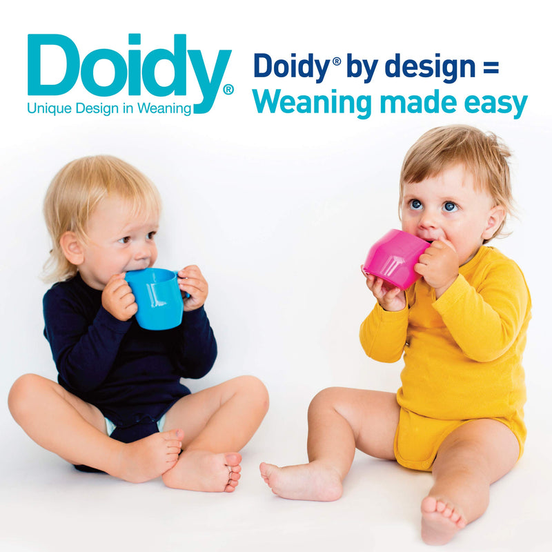 [Australia] - Doidy Cup - Training Sippy Cups for Toddlers & Babies - Unique Slanted Design Two Handles Baby Beaker - Great Weaning Cup for Milk, Water & Juice - Use from 3-6 Months to Toddler (Baby Pink) Baby Pink 