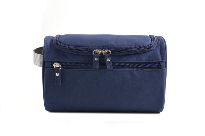 [Australia] - Men Large Toiletry Bag Blue Large Travel Organizer Pure Dopp Kit Shaving Case Toiletries Accessories Bathroom Waterproof Wash Bag with Hook(blue) 