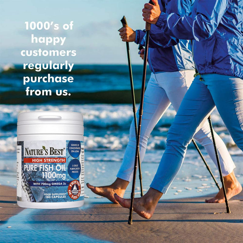 [Australia] - Pure Fish Oil Capsules High Strength | 1100mg | 180 Capsules | One-A-Day | Essential Omega 3 Fish Oil | UK Made | UK�s Strongest Omega 3s with EPA 360mg and DHA 240mg 