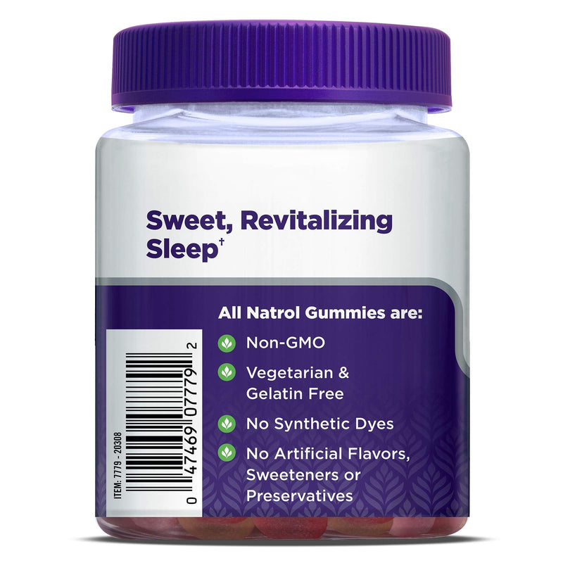 [Australia] - Natrol Sleep+ Calm, Melatonin and L-Theanine, with Botancial Blend, 100% Drug-Free Sleep Aid Gummies, Gummy, 60 Count 