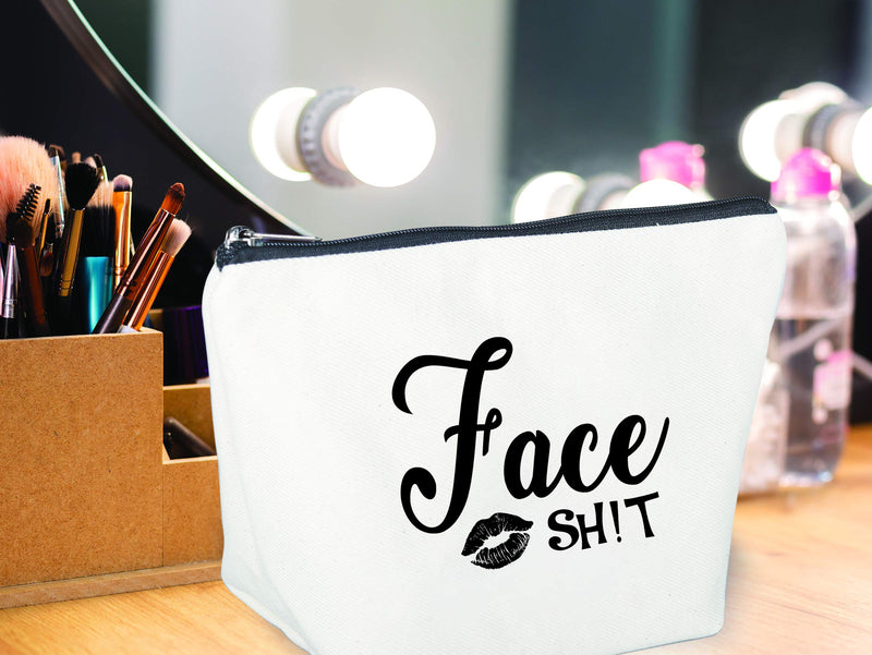 [Australia] - Funny Gift Makeup Bag Makeup Pouch Toiletry Bag For Women Teenager Girls | Wedding Bridal Emergency Kit For Bride Bridesmaid Gift | Anniversary Birthday wife Gift Face Shit Canvas Cosmetic Bag 