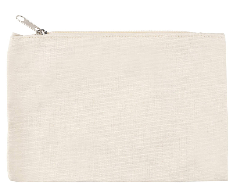 [Australia] - 12 Pack Canvas Makeup Bag, DIY Blank Zippers Pouches for Cosmetic, Pencil Case, Party Gift Bags, Travel, Craft and Coins Purse - White 8 x 6 inches 