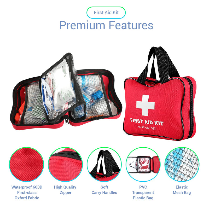 [Australia] - Heden Seger Premium First Aid Emergency Kit, 199 Pcs. - Compact, Waterproof, Lightweight & Full Inclusive - Suitable for Home, Travel, Camping, Outdoor, etc 