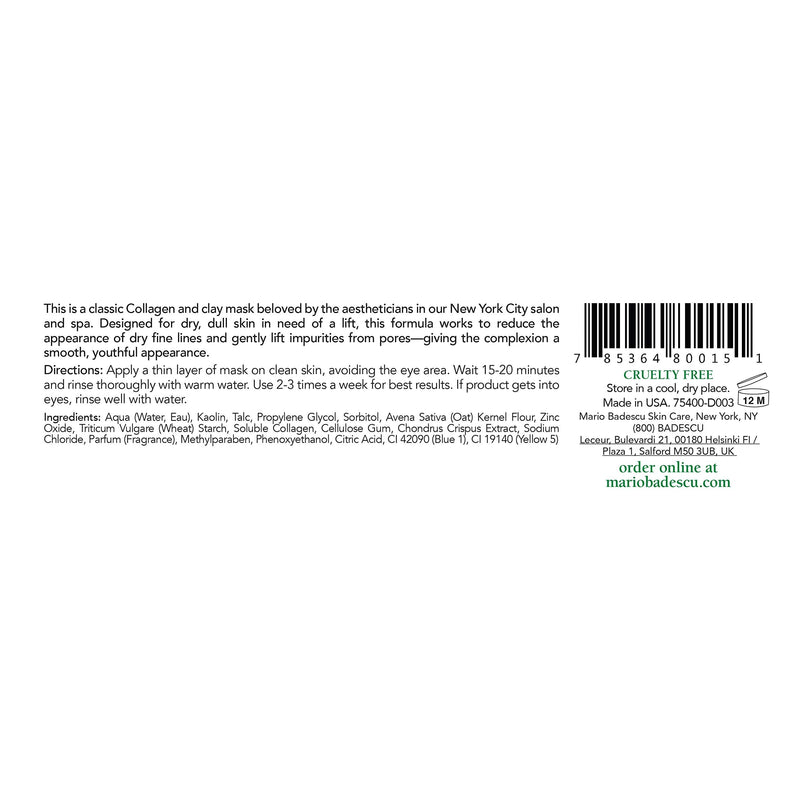 [Australia] - Mario Badescu Super Collagen Mask - For Combination/ Dry/ Sensitive Skin Types 56g 