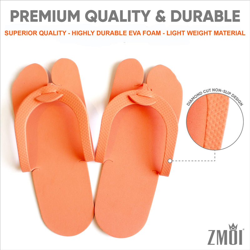 [Australia] - Pedicure Slippers – EVA Foam 12 Pairs – One Size Fits All Disposable Anti-Slip Flip Flops for Pedicure – Comfortable and Safe – 4 Fun Colors – Ideal for Spa, Nail Salon 