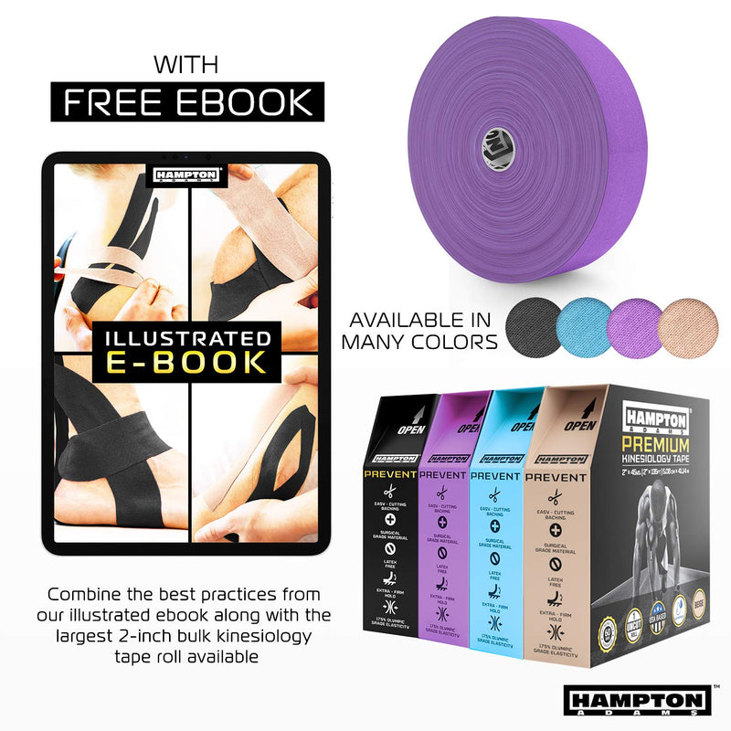 [Australia] - (135 Feet) Bulk Kinesiology Tape Waterproof Roll Sports Therapy Support for Knee, Muscle, Wrist, Shoulder, Back / Original Uncut Premium Therapeutic Elastic & Hypoallergenic Cotton - (Purple) 