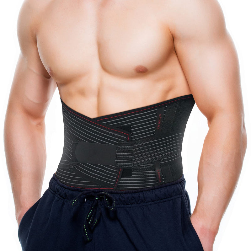 [Australia] - ORTONYX Lumbar Support Belt Lumbosacral Back Brace – Ergonomic Design and Breathable Material - XS/S (Waist 26"-32.2") Black XS/M (Waist 26"-32.2") 