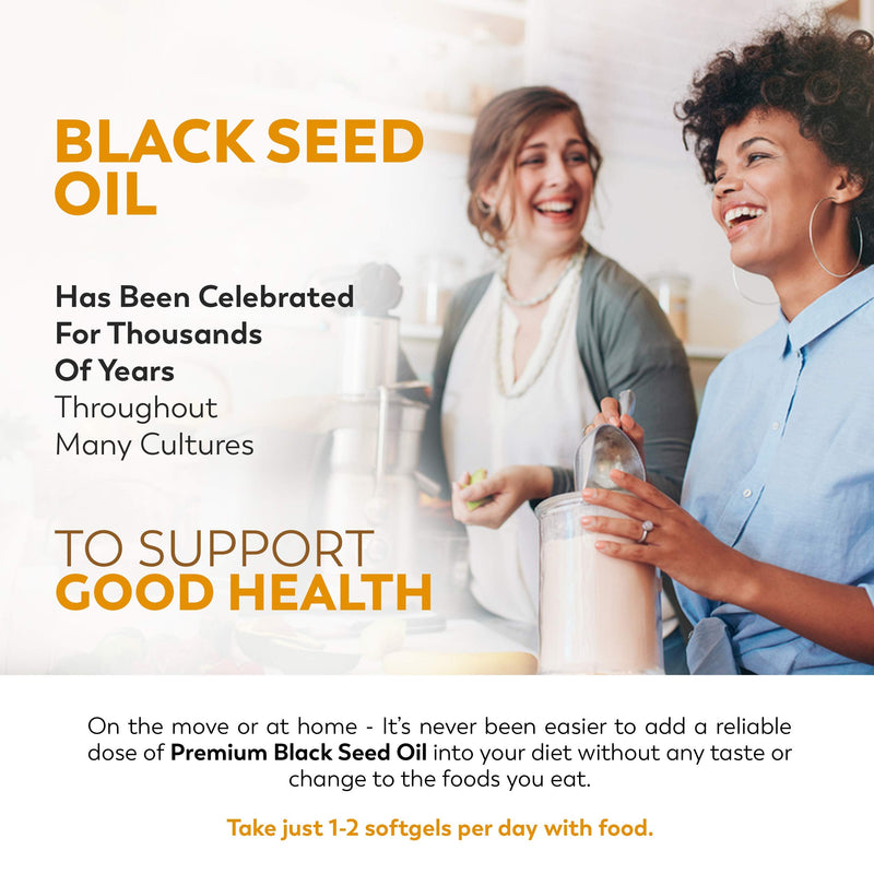 [Australia] - Black Seed Oil 120 Double Strength Capsules - Premium Cold Pressed Virgin Oil, High Strength Thymoquenine 3X% | 1000mg Softgels with Zero Additives (Non-GMO) Made in UK by Inner Vitality 