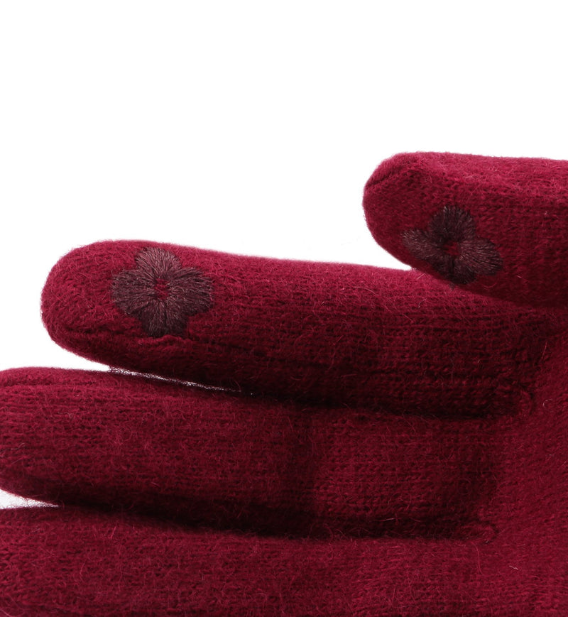 [Australia] - Genfien Womens Winter Touchscreen Gloves Windproof Driving Walking Riding Cycling Gloves for Ladies Outdoor Anti-Frostbite Gloves One Size Red3 