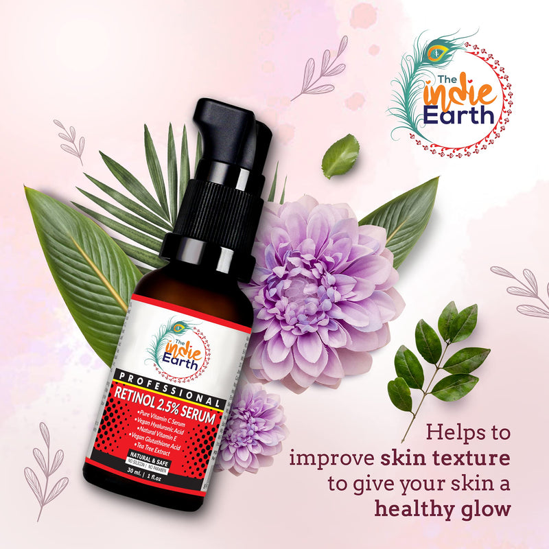 [Australia] - The Indie Earth Retinol Deep Wrinkle Repair Serum With Vitamin C Serum, Vegan Glutathione, Vitamin E & Tea Tree Extract Anti-Wrinkle Serum, Best Retinol Serum 30ml | 1 fl.oz 
