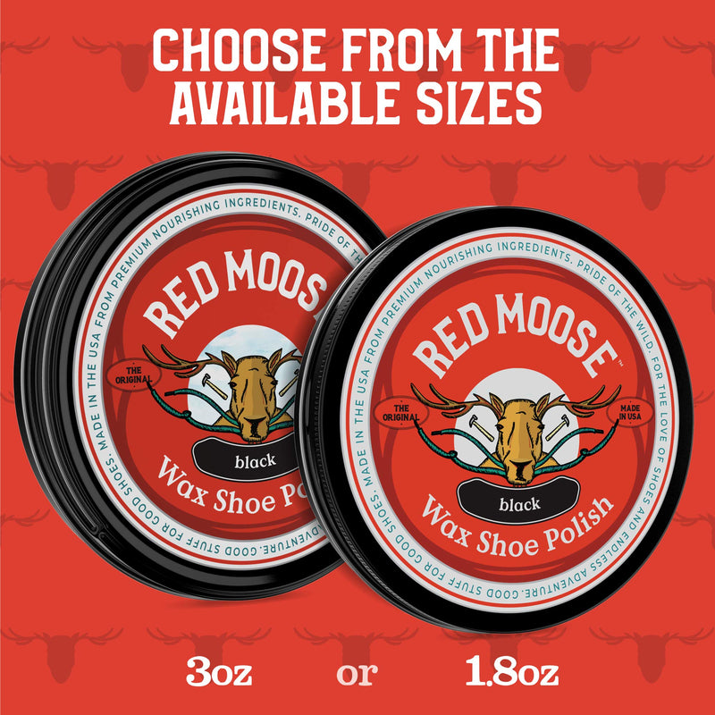 [Australia] - Wax Shoe Polish - Shine and Protect Leather Shoes and Boots - Red Moose 3 Oz Black 