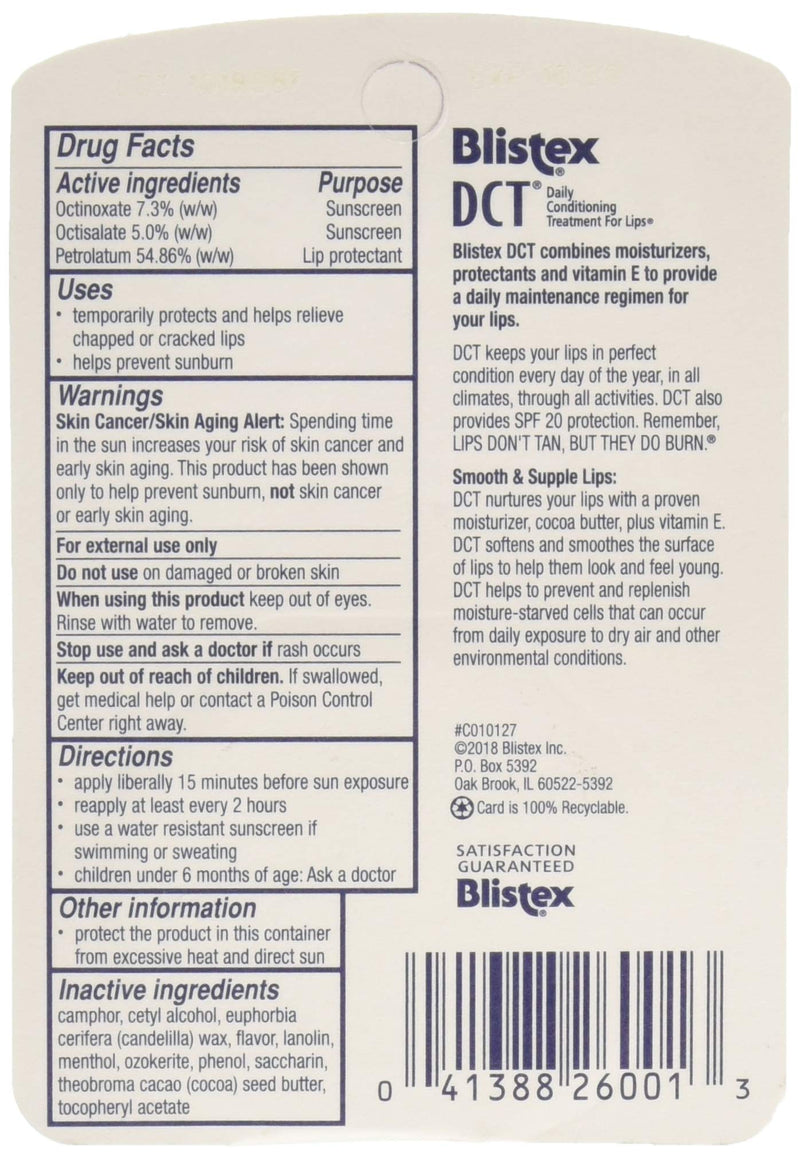 [Australia] - Blistex DCT Daily Conditioning Treatment SPF 20 0.25 oz(Pack of 6) 