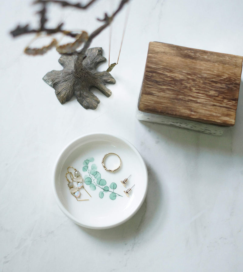 [Australia] - Modern Ceramic Jewelry Tray - Dish Trinket Ring Candy Glass Salt Sushi Nesting Circle Round Bowl Tray - Perfect Gift Favor Decorative Decor - Mom Friend Bridesmaid - CEDAR + INK 