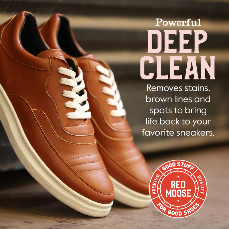 [Australia] - Red Moose Shoe and Sneaker Cleaner - 4 oz Foaming Stain Remover with Scrub Brush 