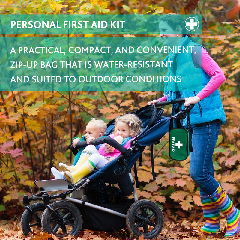 [Australia] - RELIANCE MEDICAL HSE 1 Person First Aid Kit in Small Green Pouch For Home Car Holiday And Workplace - Essentials For Everyday Situations 