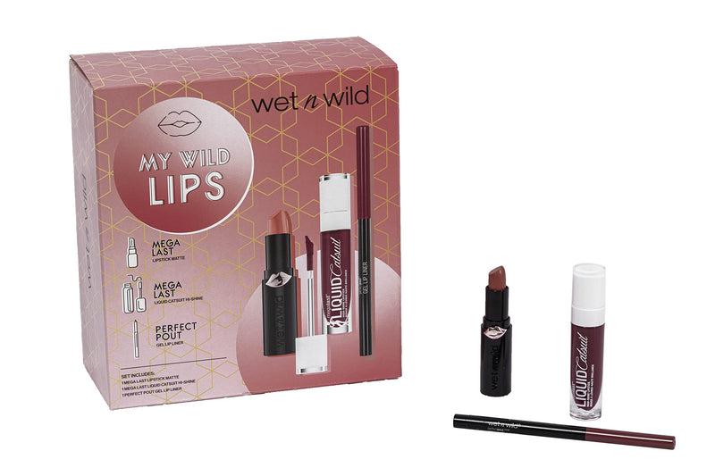 [Australia] - Wet 'n' Wild n Wild, My Wild Lips Makeup Set, Makeup Kit with Lip Liners and Lipsticks, with Vitamin E and Hyaluronic Acid, Gift for Girls Red 