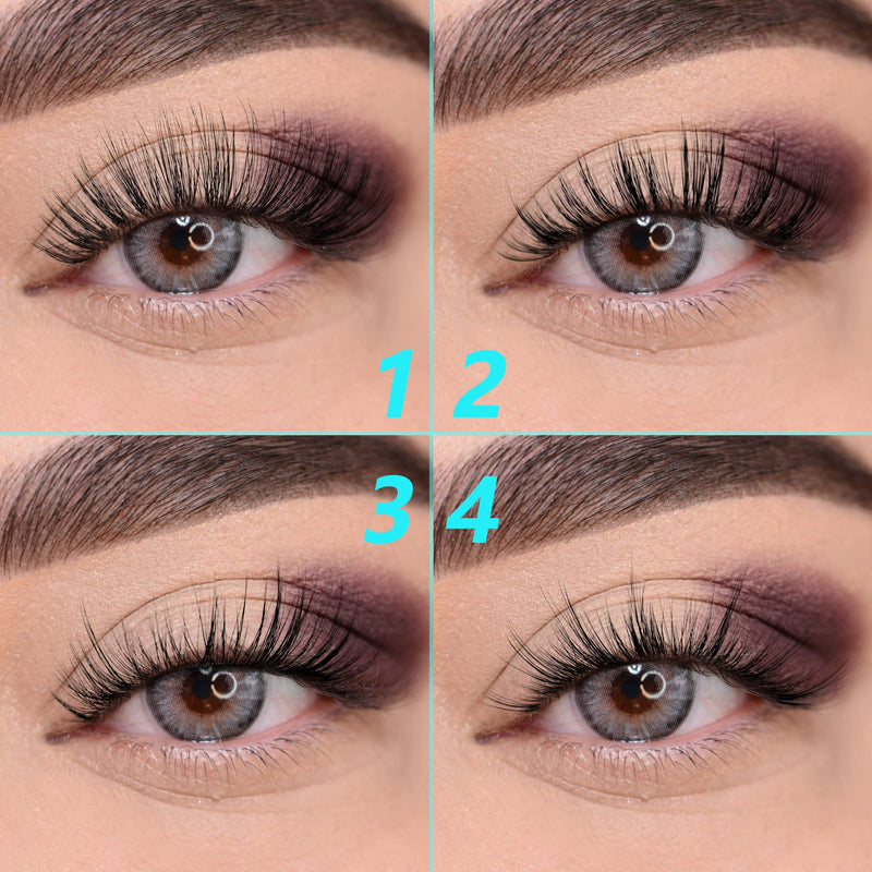 [Australia] - PURELEOR 20 Pairs False Eyelashes 4 Styles Mixed 3D Faux Mink Lashes Fake Eyelash（Mixed-01） Mixed-01 