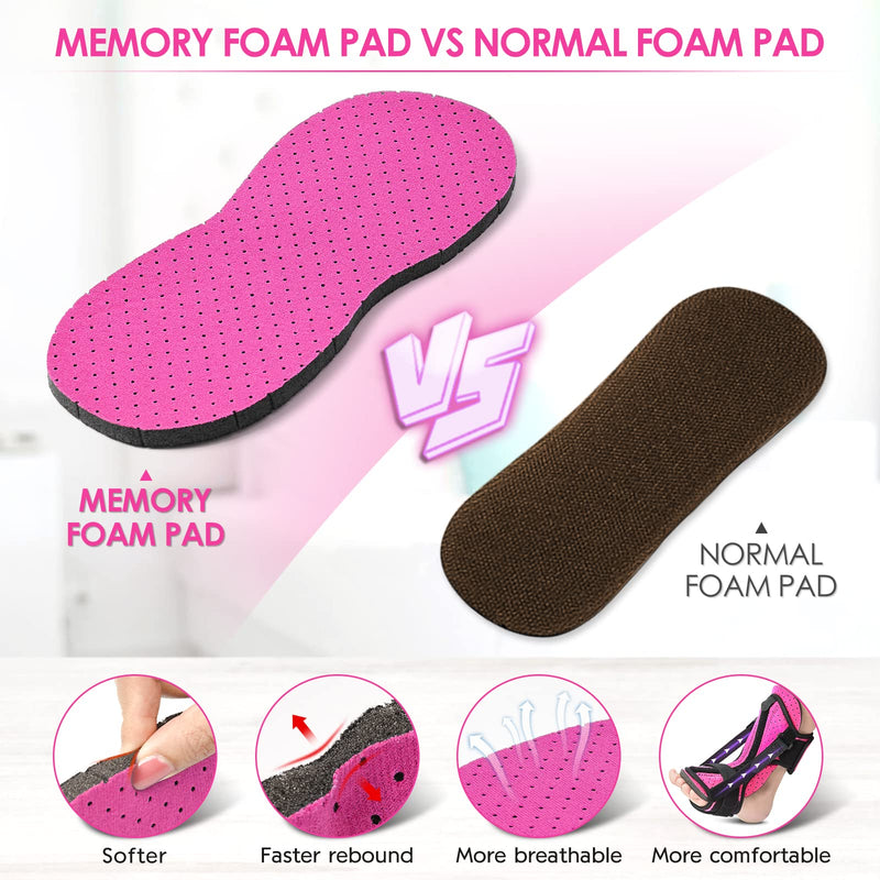 [Australia] - Plantar Fasciitis Night Splint: 2 Packs 2022 Upgraded Plantar Fasciitis Brace with Soft Memory Foam Pad | Ankle Brace for Plantar Fasciitis Relief Achilles Tendonitis Relief Foot Drop Heel Arch Pain Support for Women Pink 