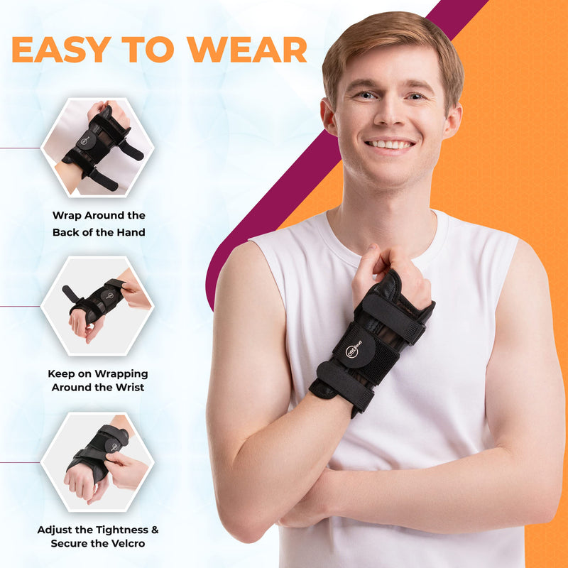 [Australia] - SNUG360 Wrist Support Brace - Breathable & Lightweight Wrist Brace for Carpal Tunnel, Tendonitis, Arthritis, Sprain & Fracture, Removable Aluminum Splint for Wrist Support, One Size Fits Most 
