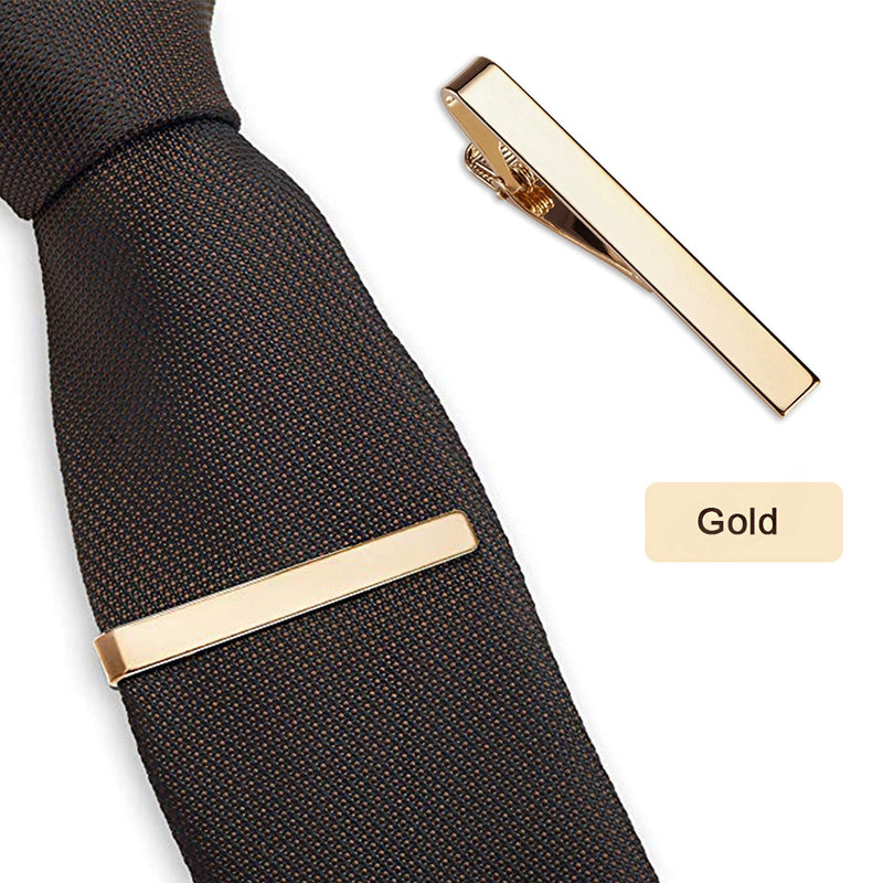 [Australia] - Viaky Classic Style Men's Tie Clips, Neck Ties Necktie Bar Pinch Clip with Gold Silver Black 3 Tone, Best Gifts for Your Father, Lover and Friends in Xmas, Anniversary, Wedding, Party, Meeting 