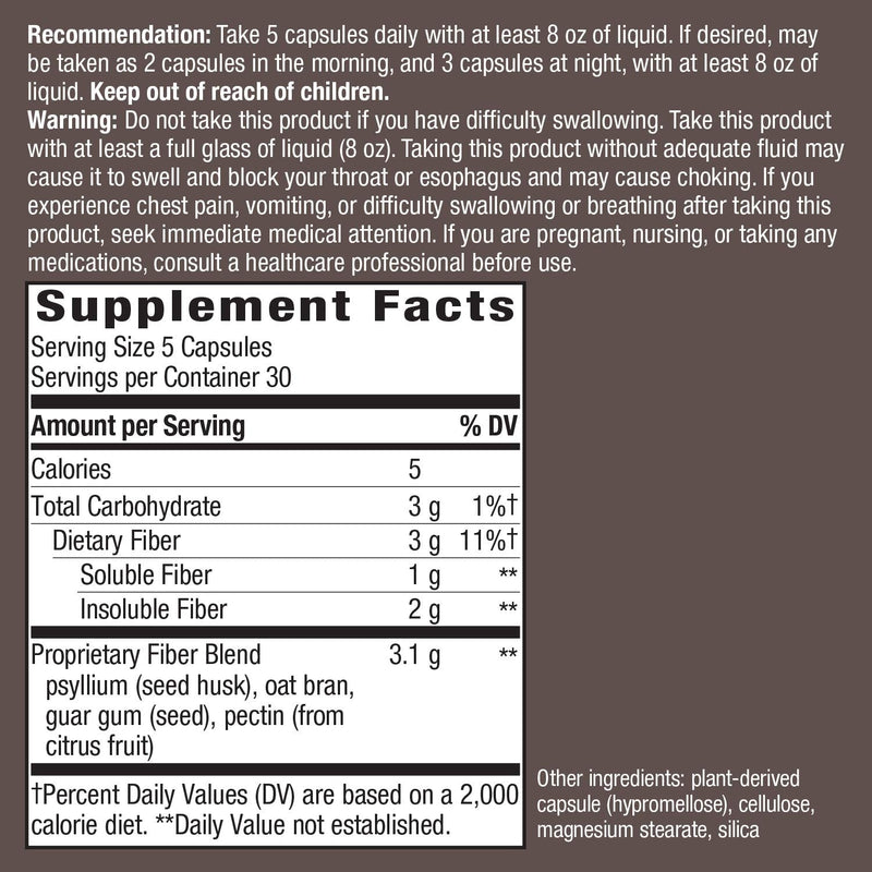 [Australia] - Enzymatic Therapy Fiber Fusion Daily gentle cleansing fiber, 3.1 g per serving, 150 Capsules 