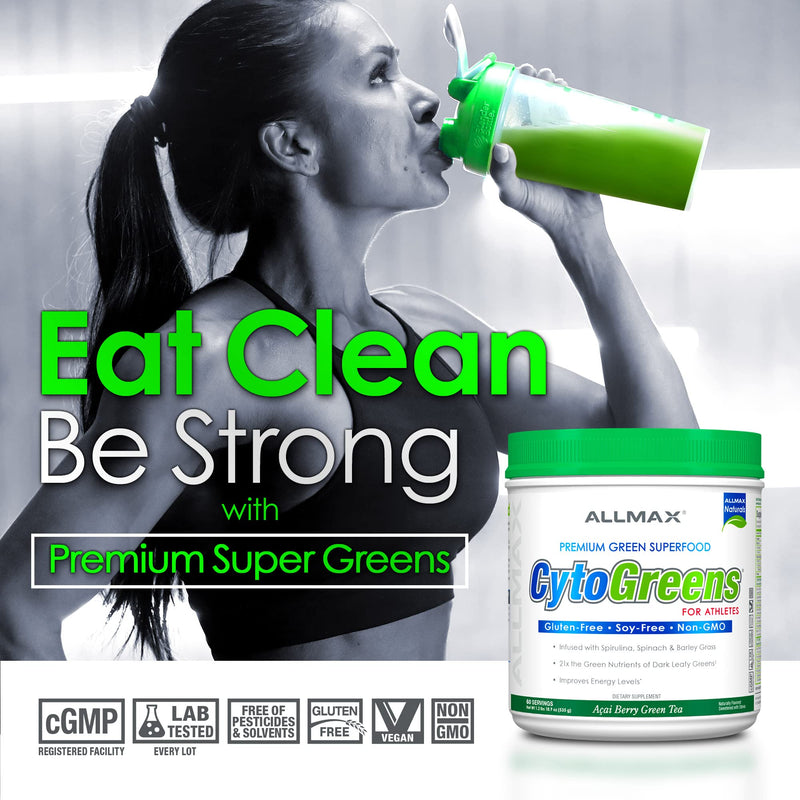 [Australia] - ALLMAX Nutrition - Cytogreens Super Greens Powder, Infused with Spirulina, Spinach & Barley Grass, Supports Immune Health and Digestive Function, Gluten Free and Vegan Friendly, 535 Grams 