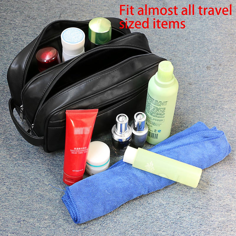 [Australia] - Toiletry Bags, Sumnacon Unisex PU Leather Waterproof Travel Toiletry Bag Organizer Perfect for Shaving Grooming Dopp Kit & Household Business Vacation, Cosmetic Bag with Portable Handle 