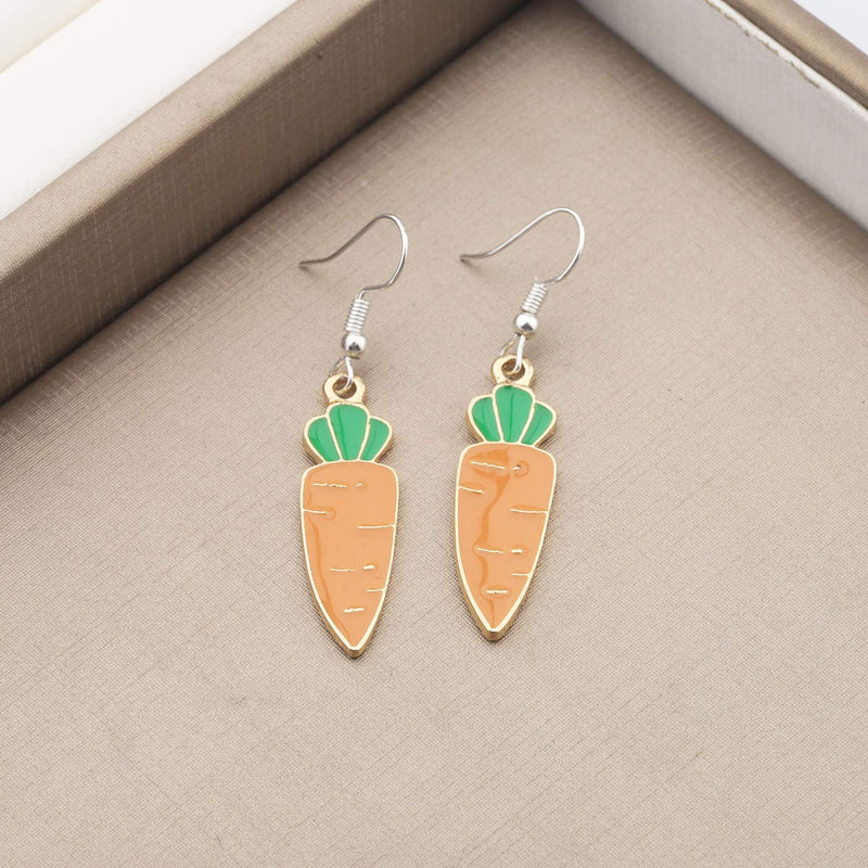 [Australia] - CHOORO Carrot Pendant Necklace Vegan Necklace Jewelry Vegetarian Gift Carrot Lover Gift (carrot earrings) 