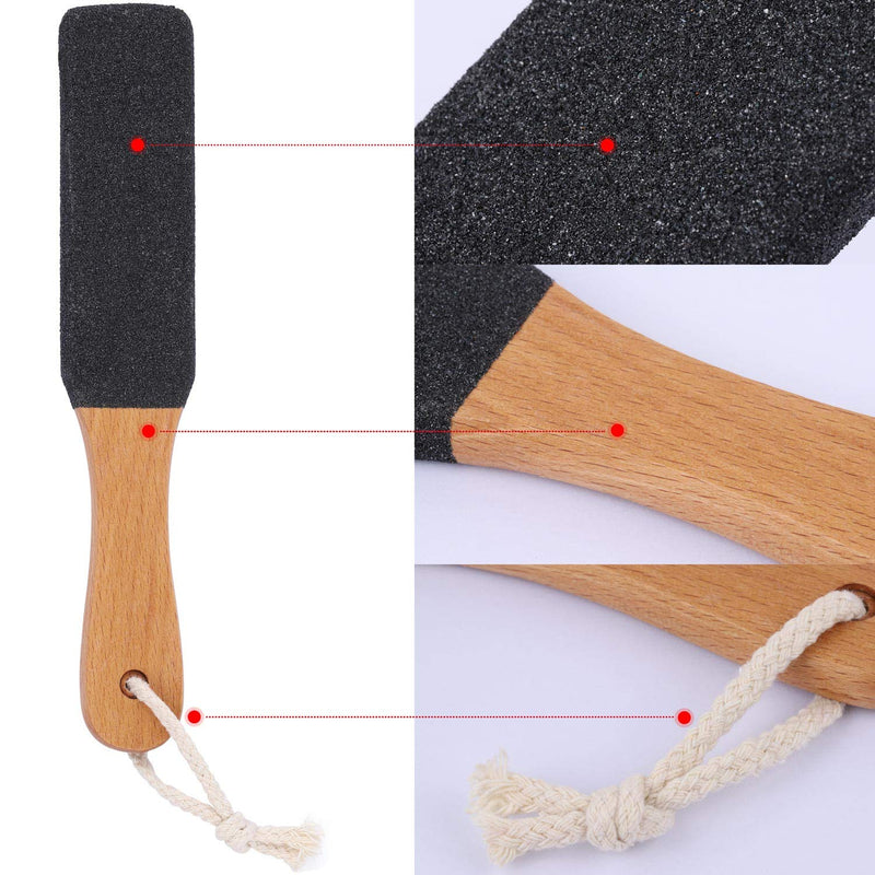 [Australia] - 2 Pieces Foot File Callus Remover Heel Grater Wooden Handle Foot Scrubber Pedicure File Foot Filer for Dead Skin Professional 