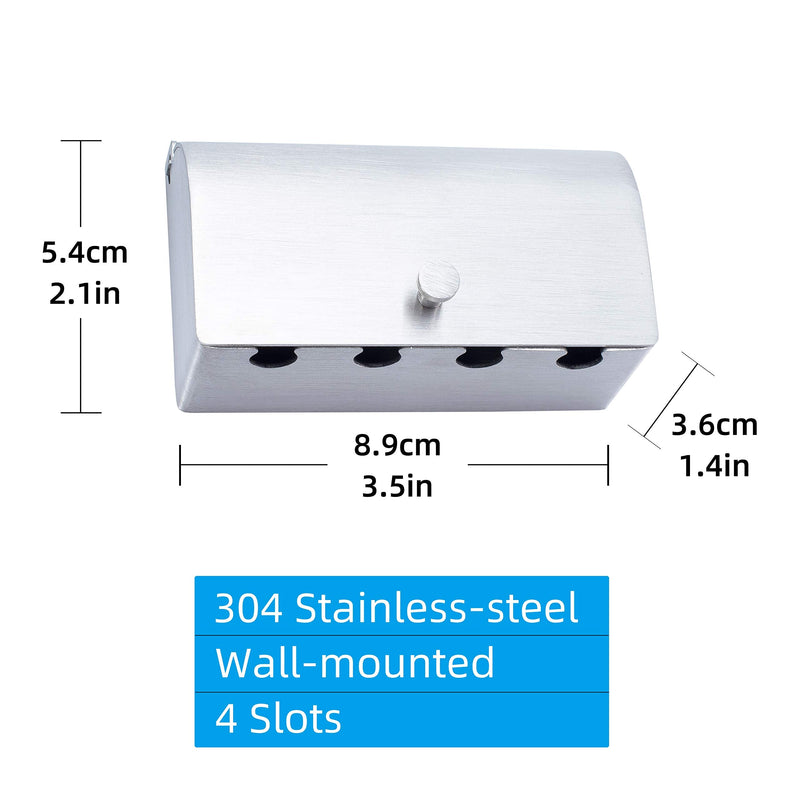 [Australia] - ANNGY Toothbrush Holder, 304 Stainless Steel Dustproof Wall Mounted Self Adhesive Toothbrush Storage Organizer Stand Rack (9cm(4 Brush Slots)) 9cm(4 Brush Slots) 