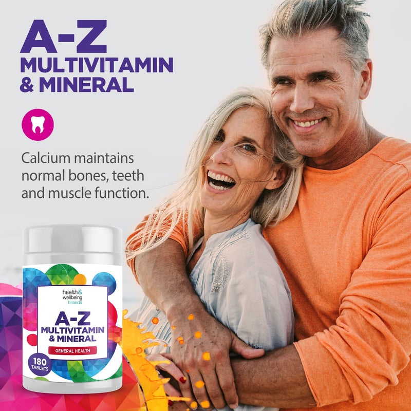 [Australia] - A-Z Multivitamin and Minerals 180 Tablets, Vitamins for Men's and Women's, 23 High Strength Vitamins and Minerals Including Iron, Zinc Vitamin C and More (180) 