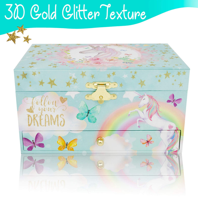 [Australia] - The Memory Building Company Unicorn Music Box & Little Girls Jewelry Set - 3 Unicorn Gifts for Girls 