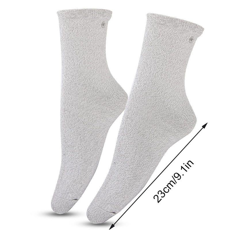 [Australia] - ZJchao 1 Pair Conductive Socks Electrode Socks Thermal Stockings Unisex Machine Physiotherapy Instrument for Men Women(Long Type)(Gray) Gray 