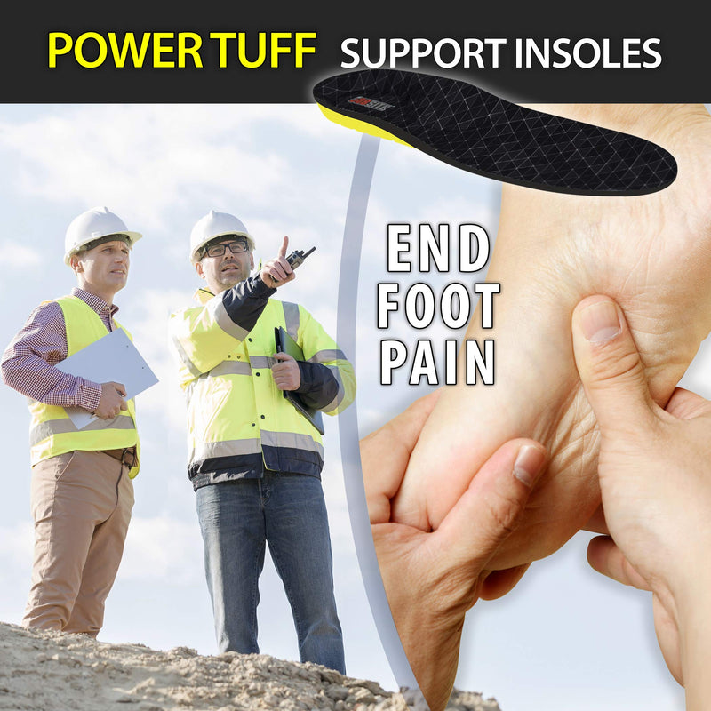 [Australia] - JobSite Power Tuff Anti-Fatigue Support Work Orthotic Insoles - Medium US Men 8-10.5, Women 9-11 