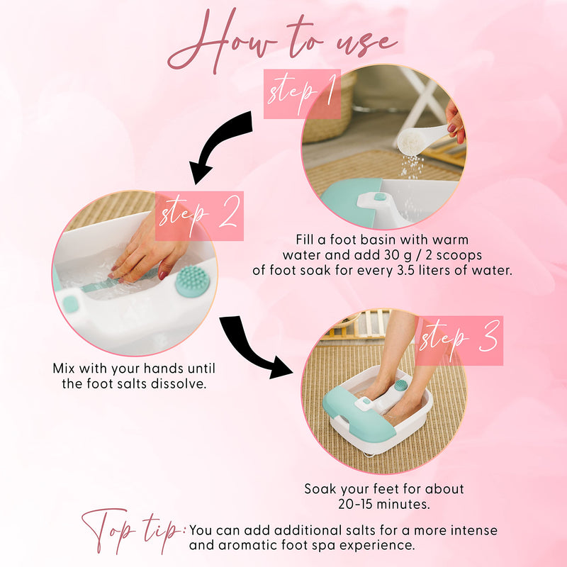 [Australia] - CalmGenix Foot Soak with Tea Tree Oil & Dead Sea Salt | Helps Treat Nail Fungus and Athletes Foot, Foot Spa Bath | Foot Moisturiser & Deodorizer Feet Soak | Exfoliating Foot Soak for Hard Skin 
