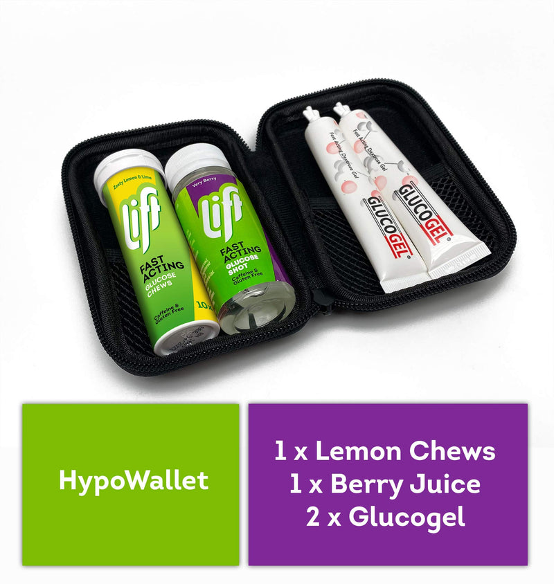 [Australia] - Hypowallet Hypo Wallet Contains Gluco Tabs, Gluco Juice & Gluco Gel, Fast Acting Glucose1 Units 