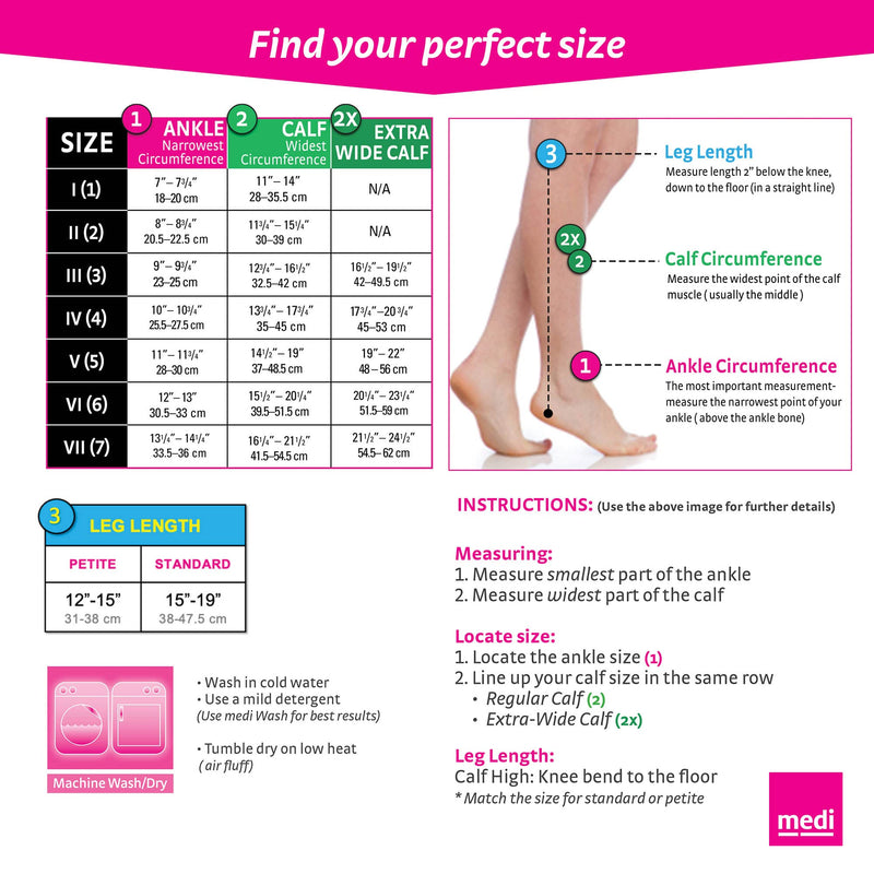 [Australia] - mediven Comfort for Women, 15-20 mmHg, Calf High Compression Stockings, Closed Toe Natural Size 2 (Pack of 2) 