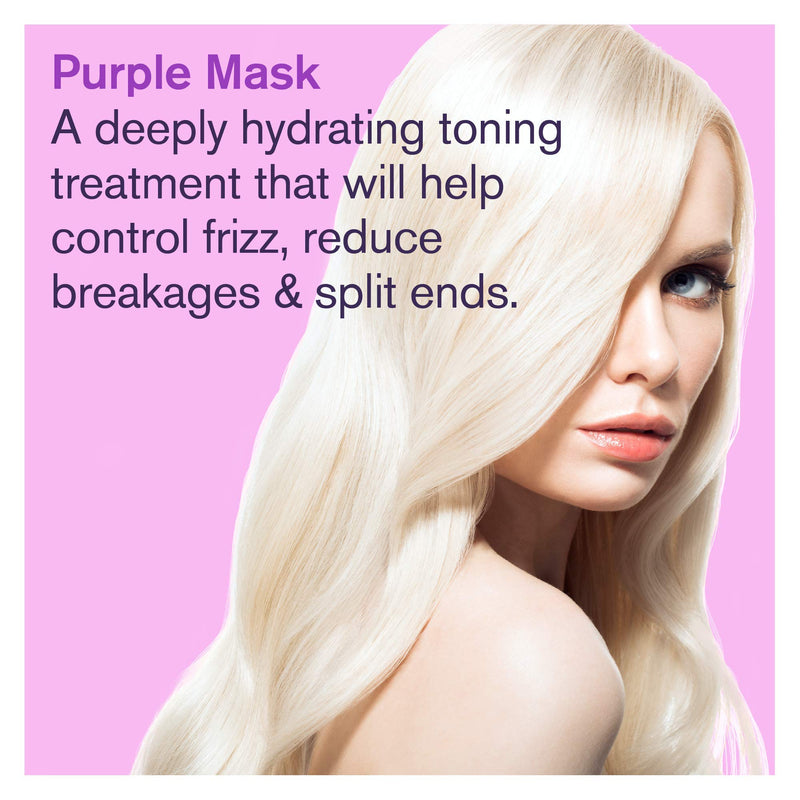 [Australia] - Purple Hair Mask for Blonde, Platinum & Silver Hair - Banish Yellow Hues: Blue Masque to Reduce Brassiness & Condition Dry Damaged Hair - Sulfate Free Toner 