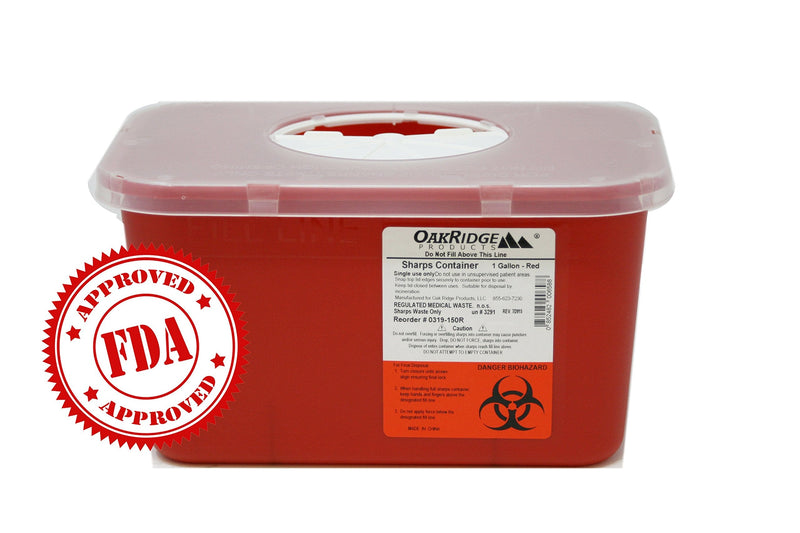[Australia] - 1 Gallon Size | OakRidge Products Sharps Disposal Container | Ideal for Diabetics Personal Size 