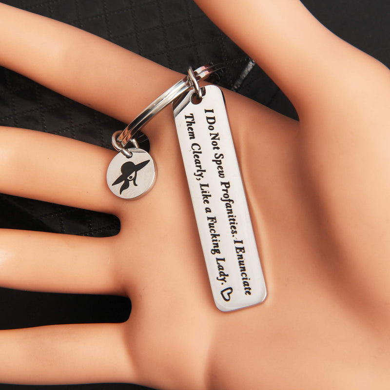 [Australia] - Lywjyb Birdgot Funny Swearing Keychain I Do Not Spew Profanities I Enunciate Them Clearly Like A Fucking Lady Sassy Girl Gift Colleague Gift Coworker Gift 