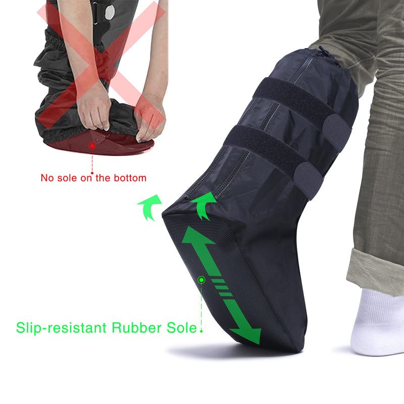 [Australia] - Life-C Walking Boot Cover Medical Cast Fracture Orthopedic Brace Leg Foot Support with Sole High Tall Black M Medium 