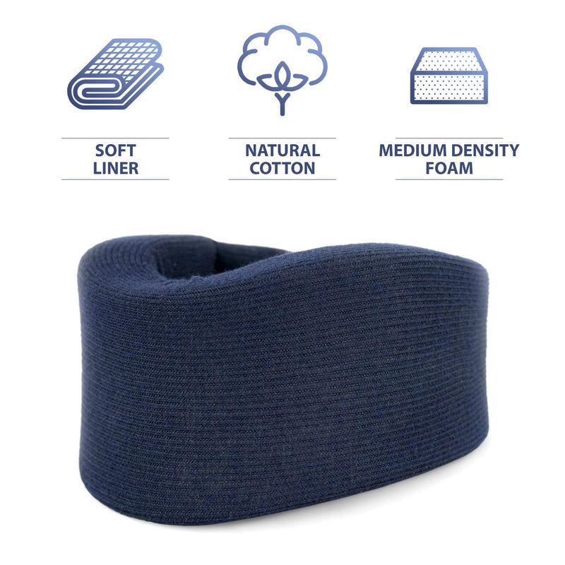 [Australia] - ORTONYX 3.5" Ergonomic Cervical Collar/Neck Support Brace / ACNS03 Dark Blue Medium Medium (Pack of 1) 