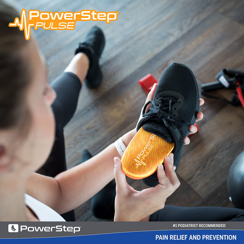 [Australia] - Powerstep Insoles, PULSE Performance, Running Shoe Pain Relief Insert, Athletic Arch Support Orthotic, Women and Men Men's 7-7.5 / Women's 9-9.5 Orange/Orange 