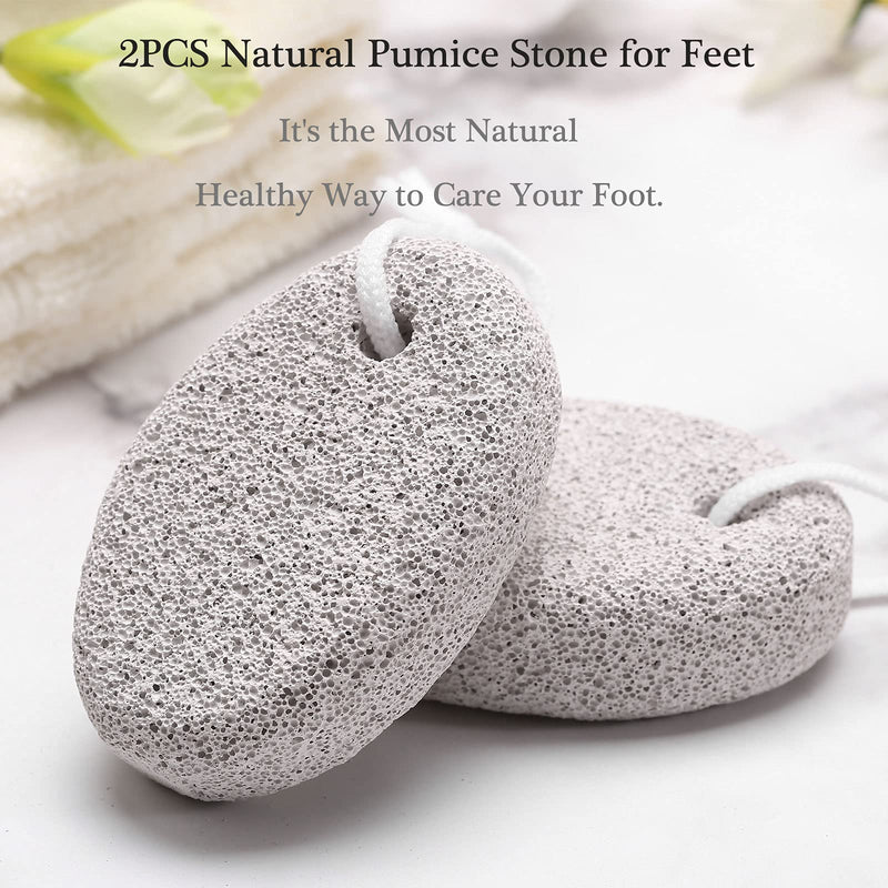 [Australia] - 2PCS Natural Pumice Stone for Feet, HOOMBOOM Lava Pedicure Tools Hard Skin Callus Remover for Men/Women Feet and Hands - Natural Foot File Exfoliation to Remove Dead Skin A&white 