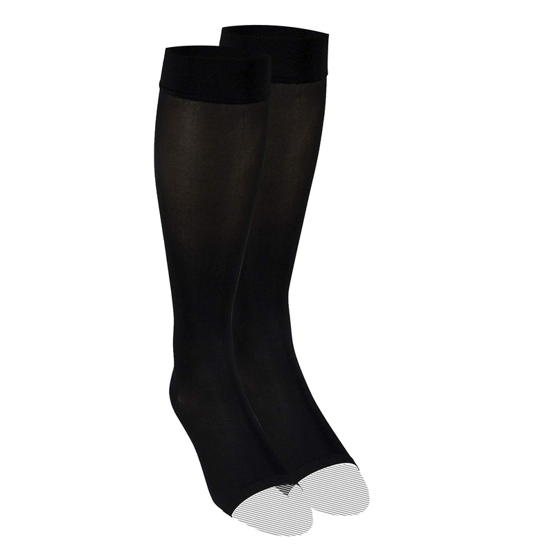 [Australia] - Truform Women's Compression Stockings, 15-20 mmHg, Knee High Length, Open Toe, Opaque, Black, Small Black (Open Toe) Small (1 Pair) Casual 