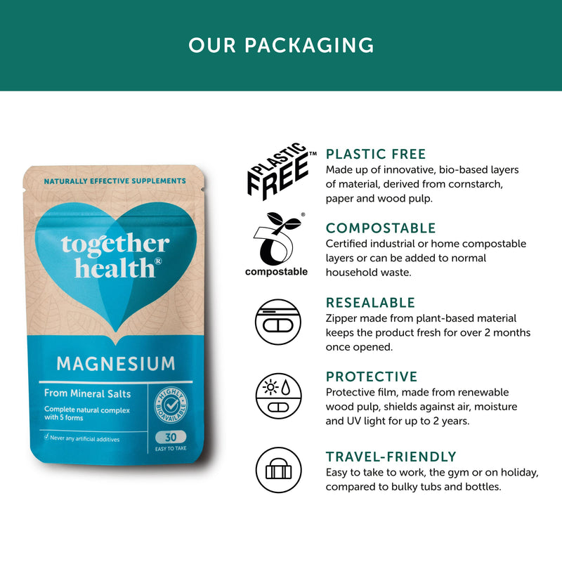 [Australia] - Marine Magnesium � Together Health � from Natural Marine Salts � 5 Natural Forms of Magnesium � Vegan Friendly � Made in The UK � 30 Vegecaps Unflavoured 30 Count (Pack of 1) 